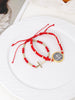 2pcs Cross Design Red Hand Woven Rope Adjustable Women's Bracelet Party Banquet Jewelry - Image 2
