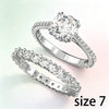 Heart Cubic Zirconia Pearl Jewelry Set,Sparkling Necklace Earrings Ring Bracelet Bridal Wedding Jewelry Gift for Women - Image 14