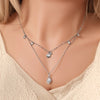 Silver Ocean Double Necklace Starlight Raindrop Four-leaf Clover Necklace for Women Anniversary Jewelry Gifts - Image 4