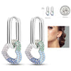 Silver Hoop Earrings For Woman Zircon Heart Shape Star Eardrop Earring Jewelry - Image 8
