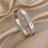 Irregular Colorful Zircon Cuff Bangle for Women Stylish Gold Plated Stainless Steel Smooth Wrist Bracelets Jewelry - Image 7
