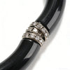 Bamboo Style Black Choker Necklace Crystal Embellished Curved Tube Collar, Versatile Jewelry for All Occasions - Image 3