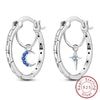 Silver Hoop Earrings Star Moon Stud Drop Earrings For Woman Party Wedding Accessories Jewelry Gift - Image 43