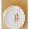 Shiny Cnc Cubic Zirconia Cross Pendant Necklace Gift Gold Platinum Plated Delicate Collar Jewelry - Image 4