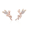 Silver Snowflake Heart Angel Wing Stud Earrings Women Sun Star Zircon Ear Studs Wedding Party Jewelry Gift - Image 9