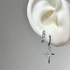 1pcs Shiny Zircon Cross Earrings for Women Stainless Steel Ear Bone Nail Ear Accessories - Image 3