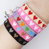Adjustable Multicolor Heart Bead Bracelet with Woven Pattern - Image 5