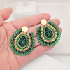 Rice bead earrings Water drop Originality Colour Crystal Design Hand knitting Bohemia Alloy Simple Beaded earrings - Image 10