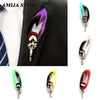 1 Pc Curved Feather Brooch Lapel Pin Handmade Groom Host Actor Wedding Party Stage Brooches Dress Suit Accessor - Image 1
