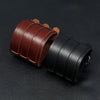 Leather Wide Cuff Bangles Punk Vintage Three Layers Wide Black Brown Men Jewelry Bracelets - Image 4