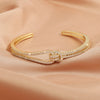 Yupsk Classic Shiny Knotted Cubic Zirconia Open Bracelets For Women Men Sliver Gold Color Wedding Party Jewelry - Image 7