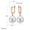 Simple 10mm 12mm 16mm Pearl Drop Earrings for Women Rose Gold Color Bridal Daily Earrings Wedding Jewelry - Image 2