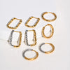 Two Tone Circle Hoop Earring for Women, Hammered Stainless Steel Women's Mini Huggie Earrings, Gold Plated Small Hoops - Image 1