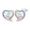 Silver Cat panda koala deer unicorn elephant Zircon Earrings for Women Jewelry Wedding Birthday Gift - Image 21