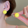 Pink Blue Oil-dropping Round Oval Stud Earrings Unique Design Bean Beads Ear Studs Earrings Temperament Ear Accessories - Image 21