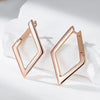 Glossy Dangle Earrings For Women Rose Gold Color Simple Rhombus Earrings Daily Jewelry - Image 3