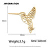punk style hollow lines woodpecker stainless steel gold-plated brooch, black suit accessories, wedding matching set - Image 2