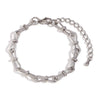 Silver Color Paper Clip Splicing Rough Round Chain Bowtie Rhombus Geometric Minimalist Love Bracelet - Image 17