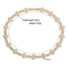 Hecheng, Light Golden Plated CZ Stone Ladies' Jewelry Flower shaped Star Splicing Bracelet Necklace 1 Piece - Image 3