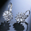 Rose Gold Color Hoop Earrings Flower Cluster Clear CZ Crystal Zirconia Earring for Women Jewelry - Image 6