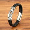 Xqni Stainless Steel Bracelets Weave Black/Brown Leahter Magnetic Buckle Rope Jewelry Accessories Bangles Gifts for Men Friend - Image 7