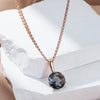 Big Grey Stone Pendant And Necklace For Women Rose Gold Color Zircon Jewelry Accessories - Image 3