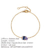 Simple Colored Zirconia Charm Bracelet Women's Oval Stainless Steel Bangle Jewelry - Image 9