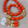 32inches 2Layers orange artifinal nigerian coral bead jewelry set wedding - Image 10