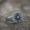 Nautical Biker CZ North Star Compass Signet Ring For Men Hip Hop Punk Cross Stainless Steel Vintage Party Jewelry - Image 2