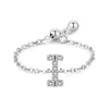 Silver 26 English Letters Adjustable Chain Finger Rings For Women Wedding Anniversary Jewelry - Image 29
