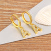 Initial A-Z Letters Mini Small Hoop Earrings Gold Color Zircon Jewelry Alphabet Christmas Year Gift - Image 1