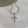 Shiny Crystal Zircon Cross Pendant Necklace for Women Girls Punk Silver Color Thin Chain Necklace Party Jewelry Birthday Gift - Image 5