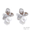Imitation Pearls Drop Stainless Steel Golden Korean Hoop Earrings Charms Jewelry Gift - Image 30