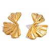 Stainless Steel Metal Flower Stud Earrings for All Occasions Pvd Plated Statement Jewelry - Image 7