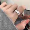 Silver Open Finger Ring Punk Heart Irregular Geometric Stackable For Women Girl Jewelry Gift - Image 10