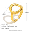 Stainless Steel Star Heart Round Twisted Open Rings Gold Plated Women Statement Jewelry - Image 18