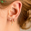 Silver Needle Geometric Pendant Gold Earrings CZ Delicate Hoop Earrings for Women Wedding High Jewelry Gifts - Image 6