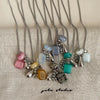 Colorful Stone Grape Cluster Pendant Necklace on Box Chain - Image 4