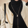 Stainless Steel Long with Baroque Pearls Necklace for Women Adjustable Chain Sweater Accessories Jewelry - Image 9