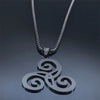 Goth Triquetra Triskelion Triskele Necklace Stainless Steel Celtic Knot Necklaces Amulet Irish Knots Jewelry Teen Wolf N8573S03 - Image 3