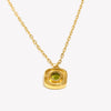Oval Shape Green Zircon Necklace Stainless Steel Paperclip Chain Gold Plated Jewelry - Image 6
