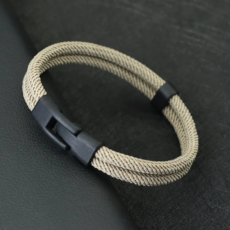 Men Bracelet Thread Double Layer Detachable Matching Stackable Braslet Leisure Accessories Hombre Erkek Bileklik - Image 1