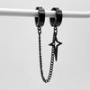 Four-Point Star Non-Piercing Clip Earrings in Black or Silver - Image 7