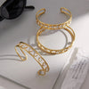 Gold Pvd Plated Round Heart Star Moon Open Bracelet For Women Stainless Steel Cuff Bangle Jewelry - Image 5