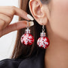 Christmas Snowflake Pattern Resin Bulb Drop Earrings Simple 3D Round Ball Dangle Earrings Holiday Jewelry Gifts For Women Men - Image 1