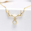 Elk Antler Pendant Necklace Women for Christmas Year Cubic Zirconia Necklace Jewelry - Image 1