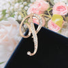Women Rhinestone Brooch A-Z English Letter Gold Color Metal Pins Crystal Alphabet Jewelry Shirt Clothes Accessories Gift - Image 7
