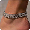 Gold Titanium Cuban Chain Anklets for Women Dainty Layered Ankle Bracelets Summer Beach Jewelry Set - Image 7