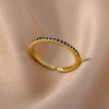 Thin Cubic Zirconia Stacking Ring in Gold-Tone Stainless Steel Adjustable - Image 39