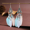 Bohemian Ethnic Feather Drop Earrings For Women Elegant Wood Beads Leaf Long Tassels Dangle Earring Girls Party Jewelry - Image 4